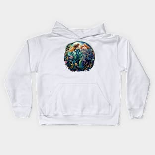 Two beautiful mermaids under water. Kids Hoodie